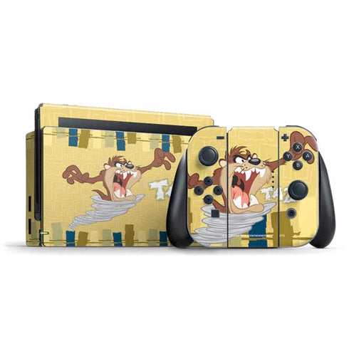 Looney Tunes Tasmanian Devil Swirl Cream Nintendo Skins